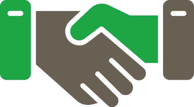 Handshake Sharp Linear Edge Mark vector