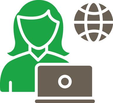 Remote Female Worker Abstract User Interface Visual vector