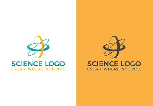 Modern Science Logo Design with DNA Helix, Molecule, and Research Lab Style vector