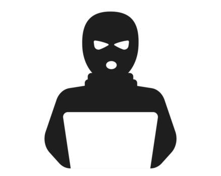 Anonymous Incognito character silhouette icon, hacker or scammer with hidden face, villain. Thief, criminal, robber simple sign. vector
