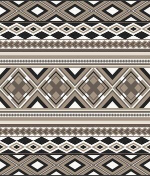 Seamless pattern with traditional geometric Aztec Native Boho in earth tones color background. vector
