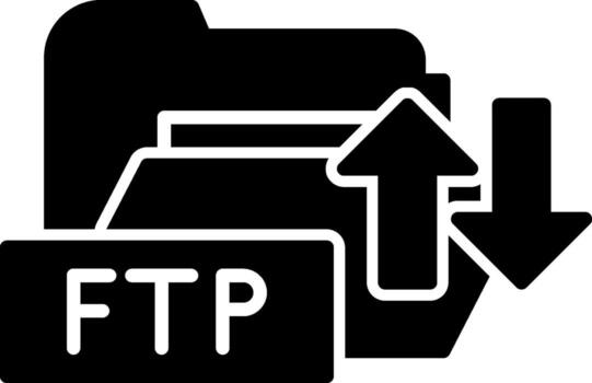 FTP Access Folder Glyph vector