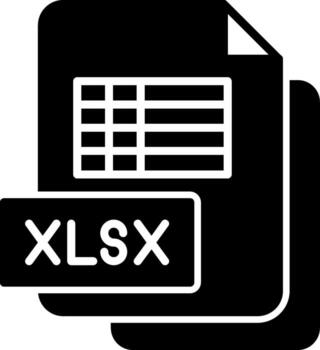 Excel XLSX Sheet Glyph vector