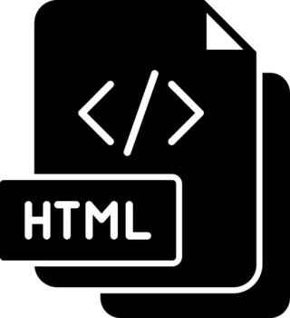 html web página glifo vector