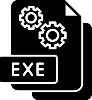 Executable EXE File Glyph vector
