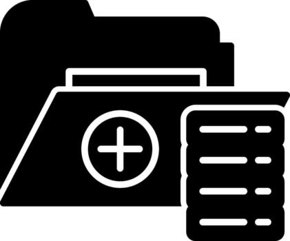 Database Storage Folder Glyph vector