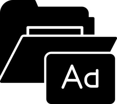 Custom Folder Font Glyph vector