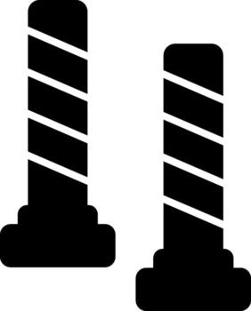 barricada construcción zona glifo vector