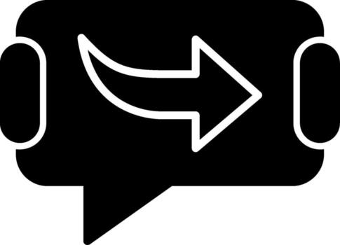 Rectangular Speech Bubble Glyph vector