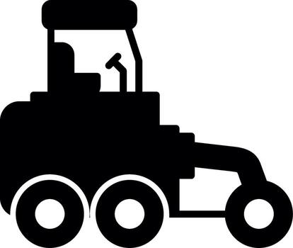 Road Grader Leveling Vehicle Glyph vector