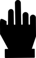 Middle Finger Up Glyph vector
