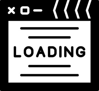 Loading Process Screen Glyph vector