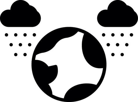 Globe with Water Coverage Glyph vector