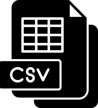 CSV Data Sheet Glyph vector