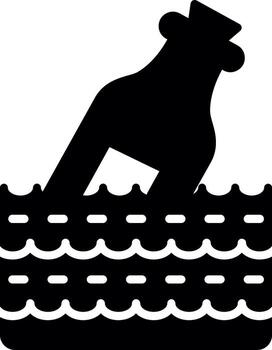 Message in Floating Bottle Glyph vector