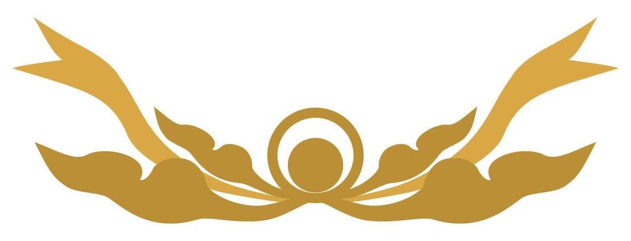 dorado volutas modelo con cinta vector