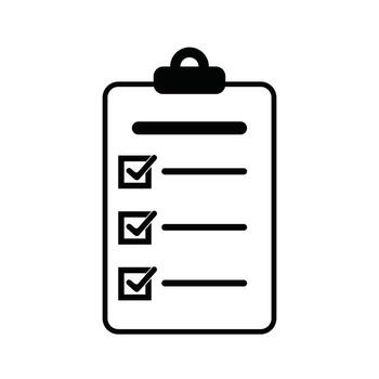 aislado Lista de Verificación reporte icono en un blanco antecedentes vector