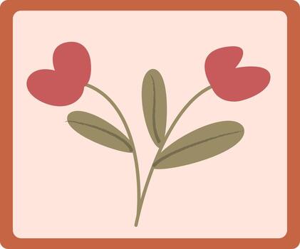 A minimalist flower illustration on a gentle pastel background. This image captures a feeling of serenity and nature. Perfect for adding a touch of understated elegance to your creative projects. vector