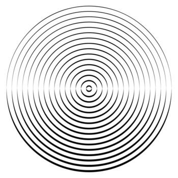 Concentric Circle Lines Abstract Radial Pattern. Fresnel lens vector