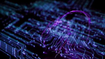 kunstmatig intelligentie- bewerker geplaatst in een complex halfgeleider omgeving, vastleggen rand computergebruik, echte tijd ai analyse, en automatisering technologie kaders, 3d renderen video