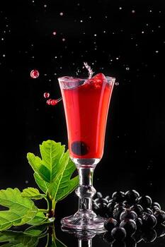 Berry cocktail with splash effect photo