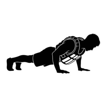 Man performing weighted pushups weighted vest exercise vector