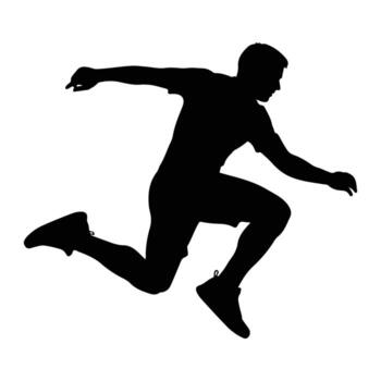 Man running dynamic action pose silhouette jumping vector