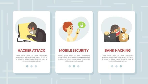 Hacker attacks and mobile security illustration vector