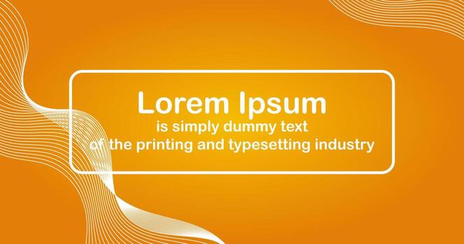 Abstract Gradient orange background with Curve Lines and Editable text vector