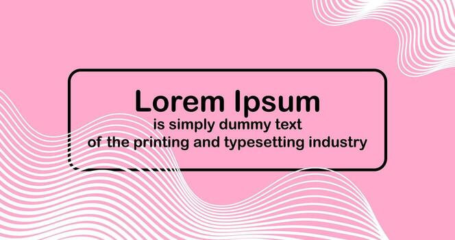 Abstract background with White Curve Wave Lines and Copy Space Edit text in Pink color Poster Template vector