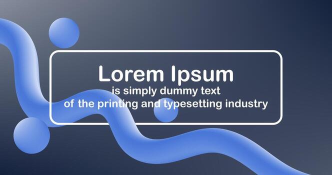 Abstract blue Gradient background with liquid shapes and Editable text vector