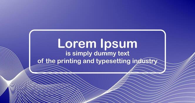 Poster Template with Editable Text on Blue Gradient Abstract Background and White Waves vector