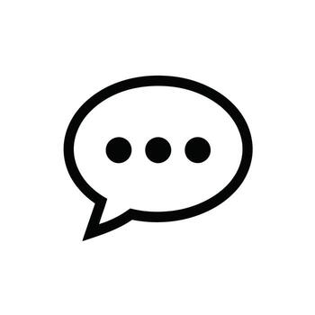 habla burbuja con puntos moderno minimalista icono para comunicación y diálogo símbolo vector