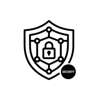 Cyber Security Shield Icon Protection Data Safety and Network Security Concept vector