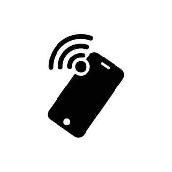 Smartphone wireless signal icon symbolizing connectivity and communication in a modern digital age vector