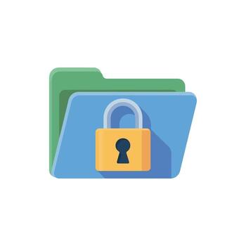 seguro datos carpeta proteccion con candado para confidencial archivo administración sistema vector