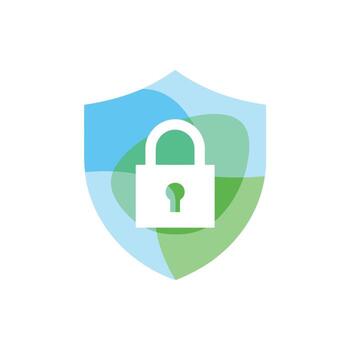 Shield with Padlock Security Icon for Data Protection and Cyber Security vector
