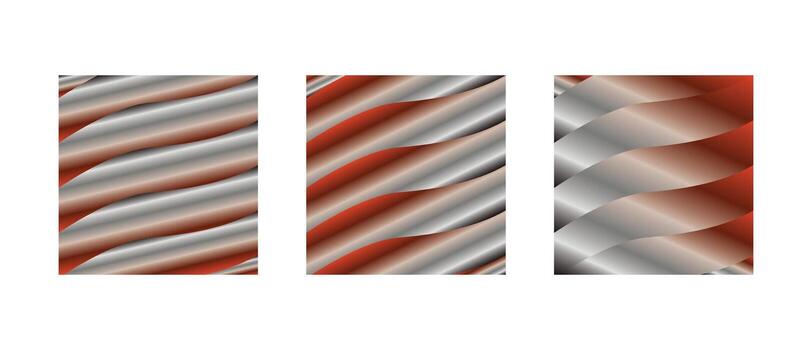 metálico rojo y plata degradado resumen antecedentes con ondulado a rayas curvas moderno diseño haz vector