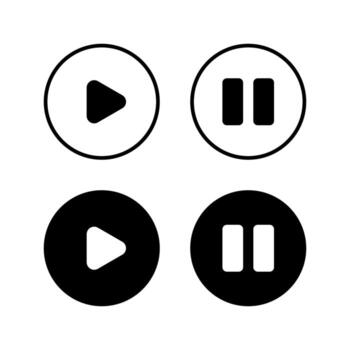 un conjunto de sencillo circulo íconos representando jugar y pausa símbolos para medios de comunicación control S. estos íconos son Perfecto para web diseño, aplicación interfaces, y ninguna digital contenido necesitando medios de comunicación control S. vector