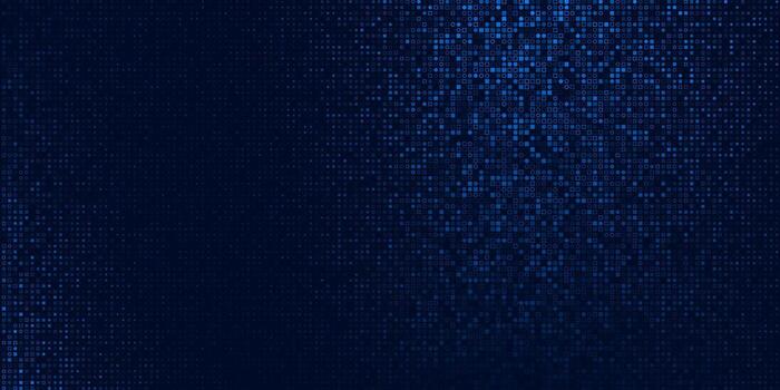 Blue tech financial business background with an abstract pixelated technological pattern. vector