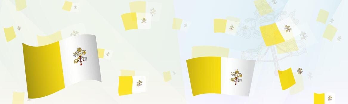 Vatican City flag-themed abstract design on a banner. Abstract background design with National flags. vector