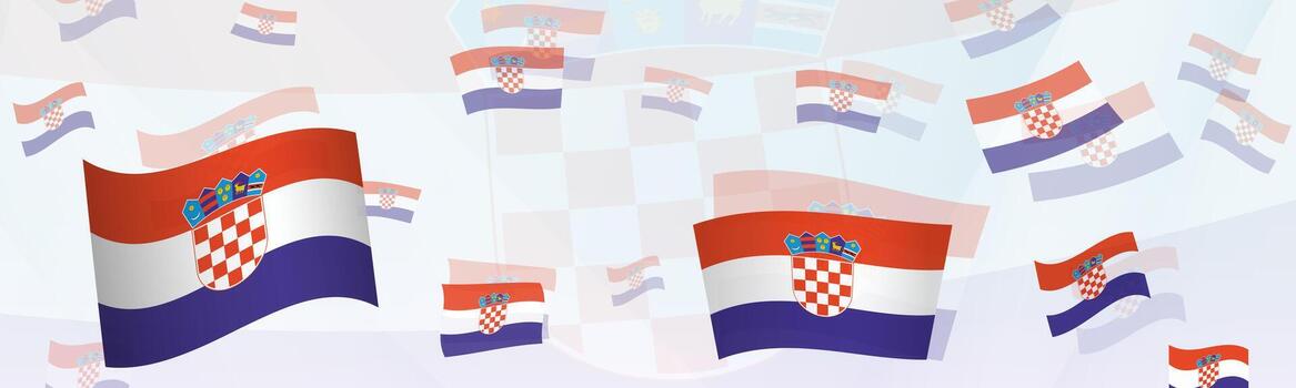 Croatia flag-themed abstract design on a banner. Abstract background design with National flags. vector