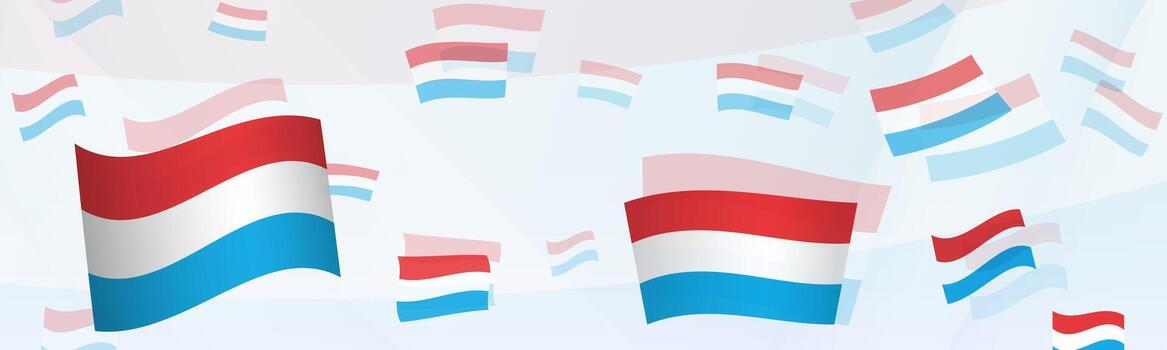 Luxembourg flag-themed abstract design on a banner. Abstract background design with National flags. vector