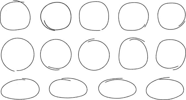 Drawn Circle Collection Variety of Shapes and Distorted Forms Artistic Expression vector