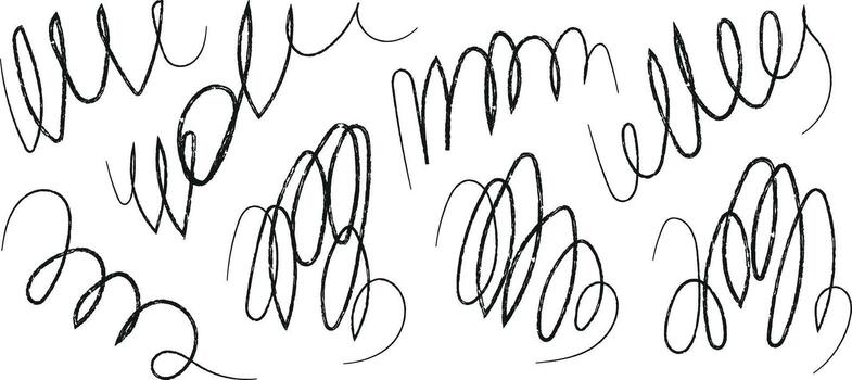 dinámica negro y blanco garabatear líneas sin costura modelo diseño elemento vector