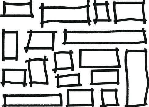 Hand Drawn Rectangular Shapes for Emphasis and Highlighting Text Areas vector