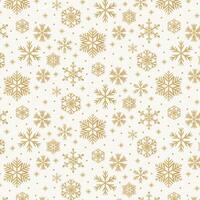 Seamless pattern of golden snowflakes. Winter festive background with snowy ornament. Cute Christmas design for fabric and gift wrapping. vector