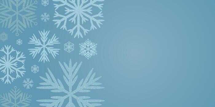 Blue snowflake patterns on a blue background with space for text. Winter decorative element for Christmas. Abstract winter holiday background. vector