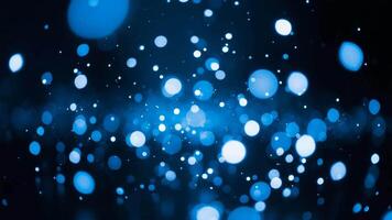 Abstract blue bokeh lights floating background animation video