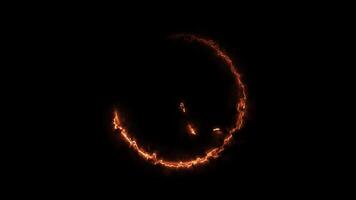 fascinerande ai text animering med eldig glöd och dynamisk cirkulär rörelse effekt video
